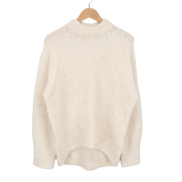 NWT Madewell Wool Alpaca Blend Boucle Knit Oversized Sweater Alabaster Small - Picture 5 of 12